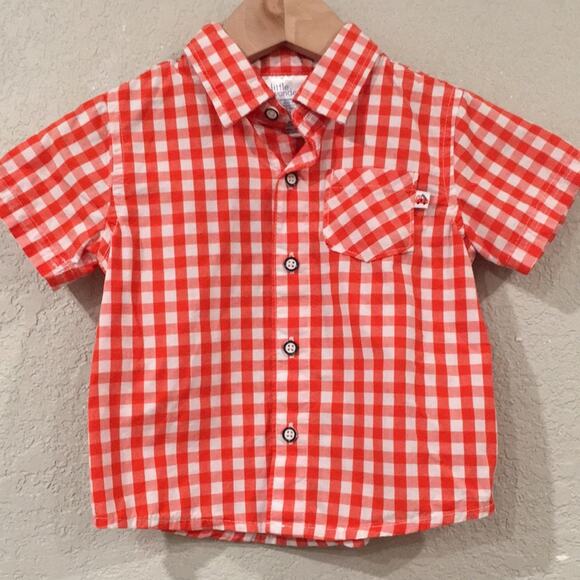 Little Wonder Toddler Baby Boy Sz 12M Check Button Shirt 100% Cotton - Picture 1 of 7